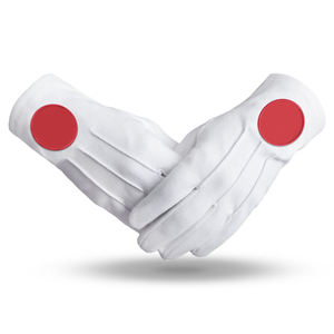 Gants blancs en coton 100% épais, brodés, maçonniques, de différentes tailles, personnalisés par OEM, élégants - Product Image 1