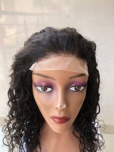 Exportation Indian Temple Virgin Single Donor Machine Double Trame 18 "4x4 Lace Closure Loose Curly Perruque de Cheveux Humains sur les prix de gros - Product Image 3