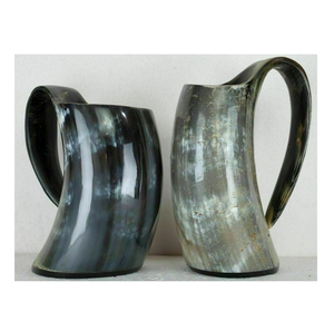 Mug à bière en corne de buffle écologique avec couvercle anti-fuite et isolation pour boissons chaudes et froides - Product Image 6