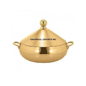 Mother Of Red Metal Hotpot alta calidad hecho a mano diseñador cazuela forma redonda hecho a mano decorativo calentador de alimentos - Product Image 5