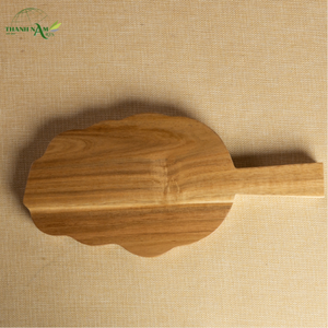 Plateau de service portable en bois d'acacia léger, fait à la main, écologique, avec poignée, forme organique, pour la restauration et l'usage domestique - Product Image 5