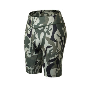 2022 Lady Custom Logo Running Shorts High <b>Waist</b> Polyester Mesh Lining Wholesale Stock Plus Size Sportswear <b>Jeans</b> Fabric Washed - Product Image 5