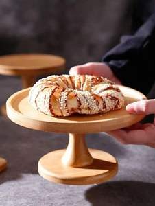 Nouveauté Supports à gâteaux en bois d'acacia Nouveau style Support à gâteaux rotatif pour la décoration de pâtisserie Support à gâteaux rotatif en bois pour buffet - Product Image 5