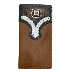 Premium Quality Two-Tone Brown Rodeo Style Leather Bi-fold Wallet Top Indian Manufacturer & Supplier