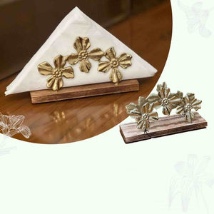 Fantaisie feuille Design dessus de table porte-serviettes porte-mouchoirs qualité supérieure métal aluminium porte-serviettes accessoires de Table à vendre - Product Image 3