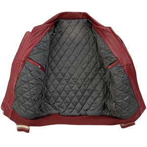 High Quality Lightweight Breathable Windproof <b>Leather</b> Bomber <b>Jacket</b> Unique Design Stand Collar Pocket Solid Color Wholesale - Product Image 3