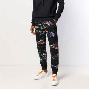 Pantalon de Fitness Homme Coupe Slim Taille Basse Personnalisable Marque Privée Coton Sport Active Wear Pantalon Droit à Motif - Product Image 2