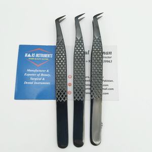 Pince à épiler en acier inoxydable d'isolation incurvée au plasma noir Type de pointe durable et pointu - Product Image 5