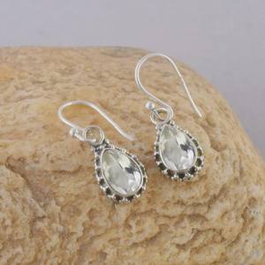 Boucles d'oreilles élégantes en argent sterling 925 plaqué or avec pierre précieuse améthyste verte, faites à la main, design bohème, cadeau élégant pour femmes, idéal pour les fêtes - Product Image 4