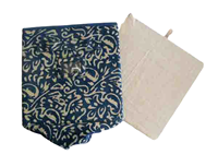 Fournitures de bureau, tissu en coton imprimé bleu, boîte de rangement pliable en carton cousu, magnifique boîte cadeau pliable personnalisée