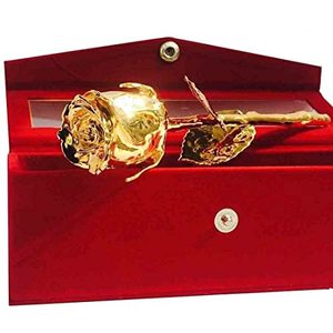 Trempé dans l'or Cadeau de mariage de la Saint-Valentin Rose naturelle préservée avec boîte d'emballage de créateur pour cadeau - Product Image 3