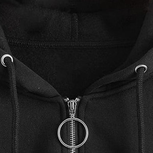 Sudadera con capucha corta de algodón 100% ligera con logo personalizado 2025 para mujer, media cremallera, estilo deportivo, técnica activa, para invierno - Product Image 3