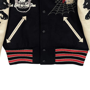 Oem Manufacturer High Quality Varsity Jacket Men Chenille Embroidery Leather <b>Sleeves</b> Custom Baseball Letterman Varsity Jacket - Product Image 3