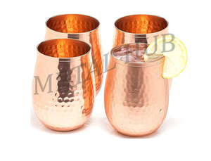 Rustic Copper Hammered Wine Tumblers Designed For Wine Lovers And Cocktail Enthusiasts From India - Product Image 3