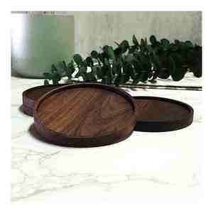 Sous-verres d'arbre en bois faits à la main les plus vendus fabricant et exportateur de forme personnalisée en bois de manguier noyer de haute qualité - Product Image 3