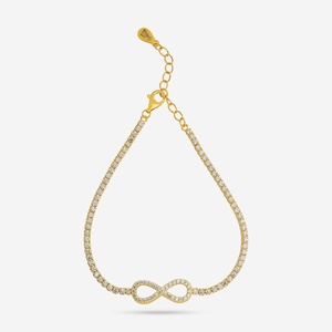92.5 Silver Tennis <b>Bracelet</b> 191309 Rhodium or Gold Plated Rose Gold or Platinum Charm Key Pattern for Gift - Product Image 1