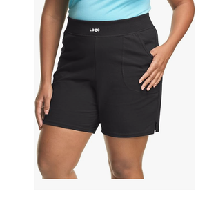 Short de sport en jersey de coton respirant à séchage rapide pour femme de grande taille Style décontracté avec taille moyenne durable et coupe-vent - Product Image 1