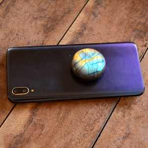 Adjustable <b>Phone</b> <b>Grip</b> Mobile <b>Holder</b> Natural Multi-Fire Labradorite Shape Crystal Cabochon Decorated Blue Lot <b>Phone</b> <b>Grip</b> Charms - Product Image 2