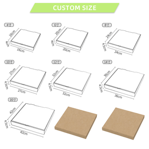 Caja de <span class=keywords><strong>pizza</strong></span> blanca con bolsillo triangular, embalaje pequeño italiano impreso con logotipo personalizado, entrega rápida - Product Image 2