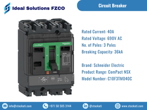 Haute qualité Original nouveau disjoncteur ComPacT NSX100F 40A 36kA à 415VAC TMD unité de déclenchement 3 pôles 3D-C10F3TM040C - Product Image 3