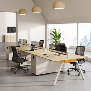 High End Modular Multi Seat Call Center <b>Workstation</b> With Privacy Screen Contemporary Metal Home Office <b>Desk</b> Supplier - Product Image 1