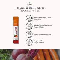 OLIMSE Kolagen Molekul Ultra-Rendah 300da Korea Jelly Stick Sehat ABC (Wortel) Sachet Makanan Manis 20g*30 Umur Simpan 2 Tahun