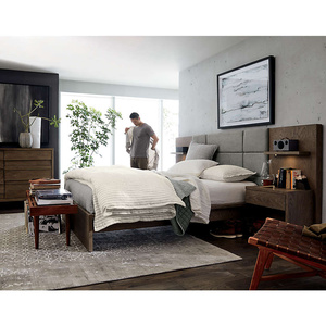 Banco de cama minimalista moderno duradero en muebles de madera Suar de caoba de teca de Color Natural para Hotel Villa apartamento 111205 - Product Image 4