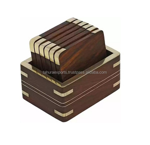 Sous-verre en bois de style classique fait à la main de vente chaude pour le café et le thé - Product Image 1