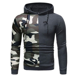 New Style Men's Hoodies Pullover Long Sleeve Camo print 2 panel <b>Fleece</b> Sweatshirts Winter Solid Color <b>Hooded</b> Tops <b>jacket</b> - Product Image 6