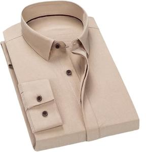 Camisa de vestir para hombre Casual Slim Fit Camisas de vestir de negocios formales de alta calidad Color sólido Transpirable Venta caliente - Product Image 2