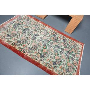 Tapis Kilim en laine rouge classique 3.7x6.6 pieds traditionnel turc grande surface Rectangle couloir motif 10mm épaisseur tapis de chambre en Latex - Product Image 4