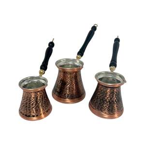 Ensemble de cafetières turques classiques en cuivre triple couche sablé, pour le thé et les boissons, pour une utilisation en cuisine - Product Image 5