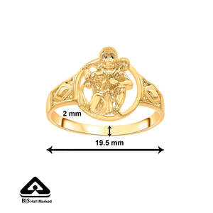 Bague statement en or jaune à coupe marquise Mahabali Hanuman pour homme - Product Image 5