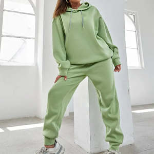 Femmes nouvelle mode solide coton à capuche pantalon survêtement respirant Fitness ensembles entraînement Gym Sport taille survêtements Streetwear - Product Image 1