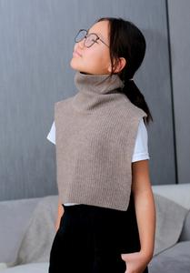 Calentador de cuello y pecho de Cachemira mongol en beige orgánico y marrón Fasionable - Product Image 5