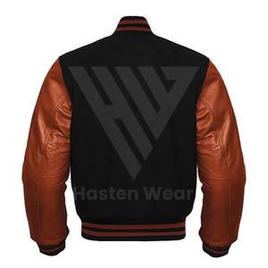 Veste universitaire de rue pour homme, vêtements d'hiver, 100% laine, logo brodé de l'université, col montant, veste universitaire - Product Image 2