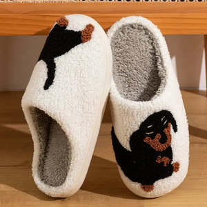 Chaussons tendance à motif de petit chien mignon, à bout ouvert ou fermé, avec semelle extérieure antidérapante en EVA et coussin de massage, pour la salle de bain - Product Image 3