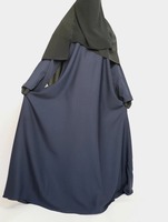 Abaya pour femmes musulmanes, style turc, longueur maxi, légère, respirante, extensible dans quatre directions, polyester, couleur unie, col en V