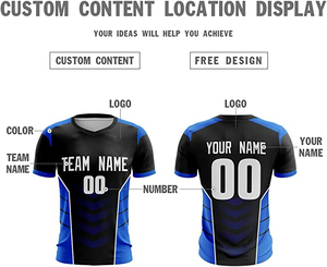 OEM Customized Soccer Jersey Set Uniform 100% Polyester Lightweight Quick Dry Breathable <b>Black</b> Yellow Red White Blue <b>T</b>-<b>Shirt</b> - Product Image 5