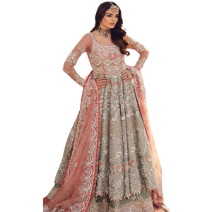 strapless open back dress Maria B Coffee Shade Embroidered Luxury Pret Pakistani Party Dress Ready to Wear / Small main image 1