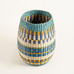 Best Selling Blue Seagrass Art Deco <b>Floor</b> <b>Vase</b> Set Wholesale Decorative Straw <b>Vases</b> - Product Image 6