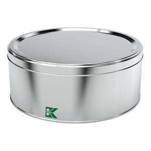 Caja de Lata Redonda 3 Litros Contenedor Metálico Galleta ⌀ 240 x H60 Mm 3 LT Tapa Deslizante - Product Image 1