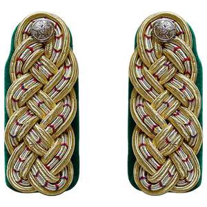 Patrones de trébol de Marruecos sobre fieltro negro, RANKS DE BRIGADIER, ORO, 3 CAPAS, VESTIMENTA CEREMONIAL, CORDONES DE HOMBRO PERSONALIZABLES - Product Image 4