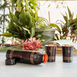 Juego de Vasos de Cobre Puro con Diseño en Relieve de Acabado Antiguo, Ecológico, Retro, Vintage, para Fiestas de Vino, Bodas, Viajes - Product Image 5