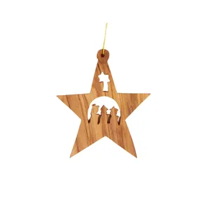 Direct Factory Price Handmade Wooden Star Shape Wall Sign Ornaments Wholesale Wall Hanging Decor Supplier