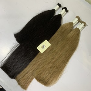 Pelo lacio sedoso de Color negro y marrón, Combo de moda, cabello virgen peruano sin procesar, a granel vietnamita, venta al por mayor - Product Image 3