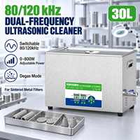 Pencuci Ultrasonik Yunyisonic 30L 80/120kHz Frekuensi Ganda dengan Degas untuk Pembersihan Pori-pori Halus pada Elemen Filter Logam Sinter