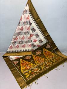 Hermosos saris de algodón seda Ikkat - Product Image 2