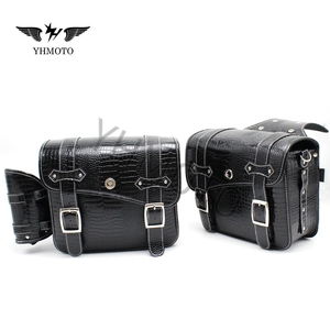 Para Harley Touring Heritage Davidson Dyna Softail Kawasaki Universal motocicleta sillín lateral bolsa alforjas caja paquete - Product Image 4