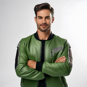 Chaquetas Varsity de Invierno de Lona Ecológica Personalizables para Hombre, Estilo Universitario de Chicago, con Diseño Frontal Bordado Personalizado con Letras - Product Image 5